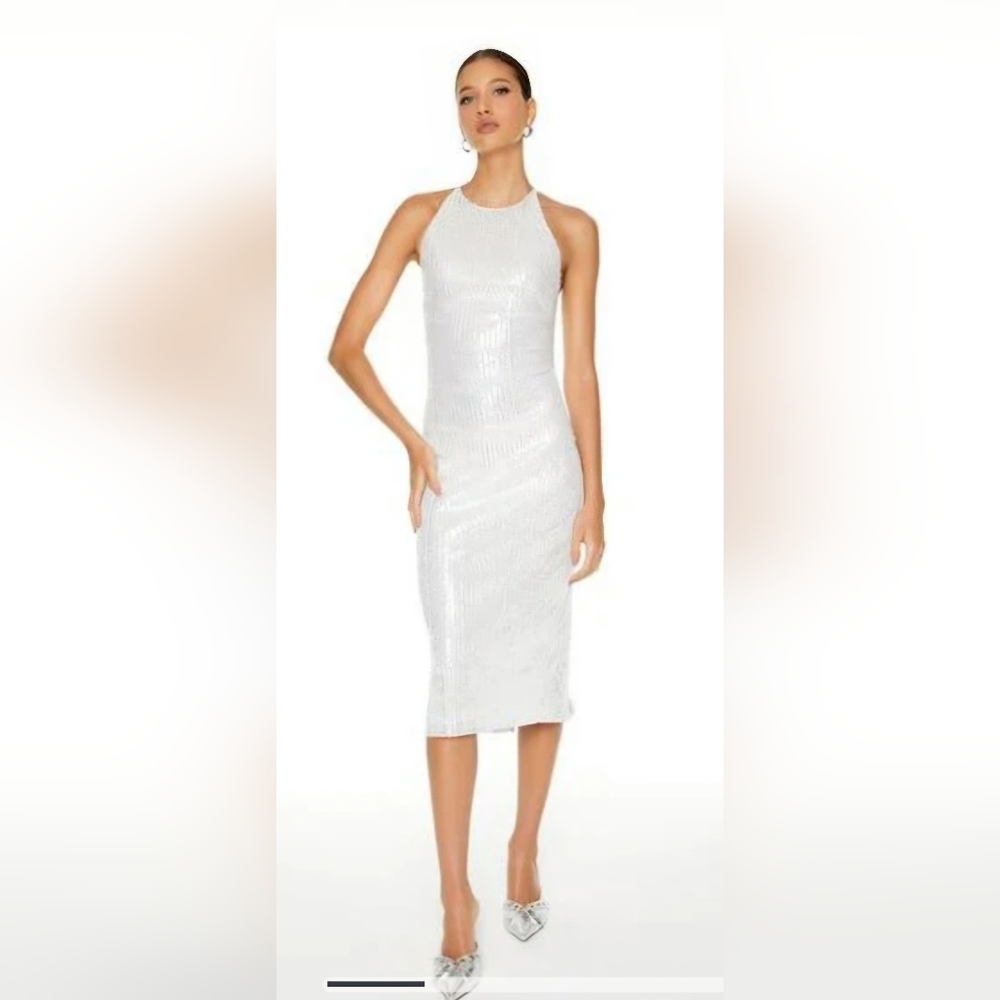 Holiday Sparkle! NWT Silver Stunner Sequin Midi Dress!